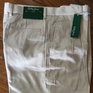 Bobby Jones Tan Chinos Classic Pleated-Front‎ Design Golf